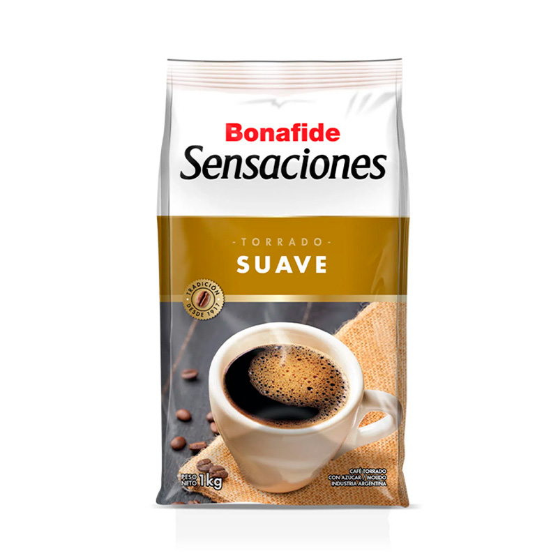 Café torrado suave Bonafide, pack de 1kg.