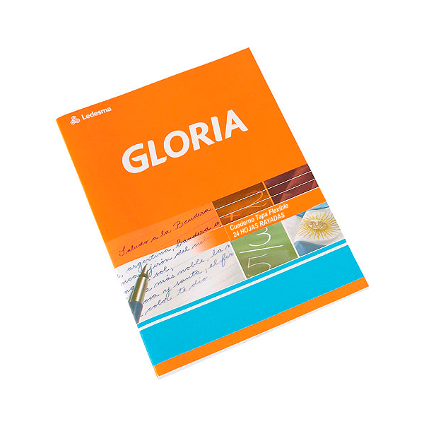 Cuaderno Gloria tapa flexible, 16x21cm. 24 hojas rayadas