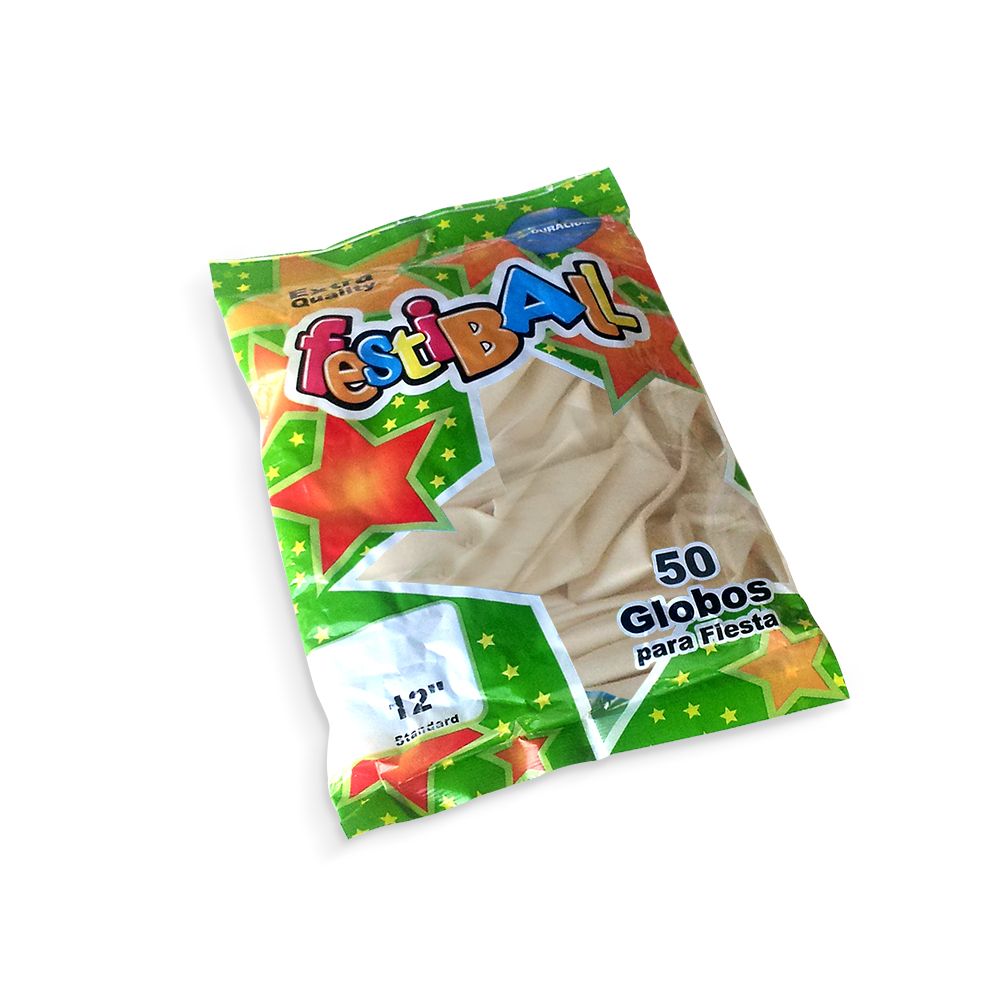 Globos lisos blancos de 12", 50 unidades (D)