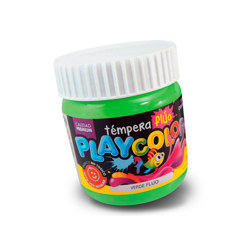 Témpera Playcolor,  250cc. Fluo verde