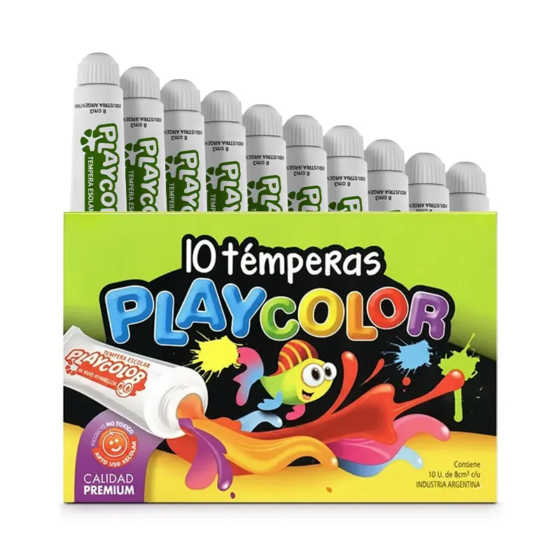 Témpera Playcolor Verde oscuro, 8cc. caja de 10 unidades