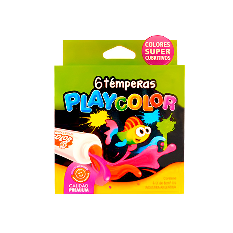 Témpera Playcolor, 8cc. caja de 6 Surtidas