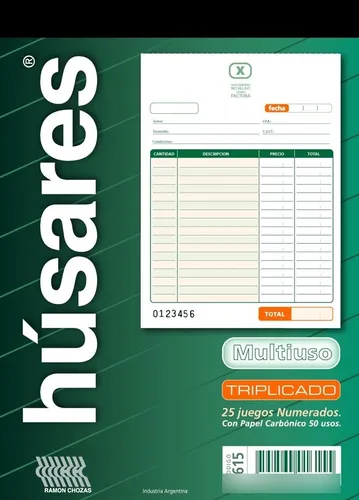 Talonario Multiuso 1615 Husares, 14x19,5 cm. 25 hojas
