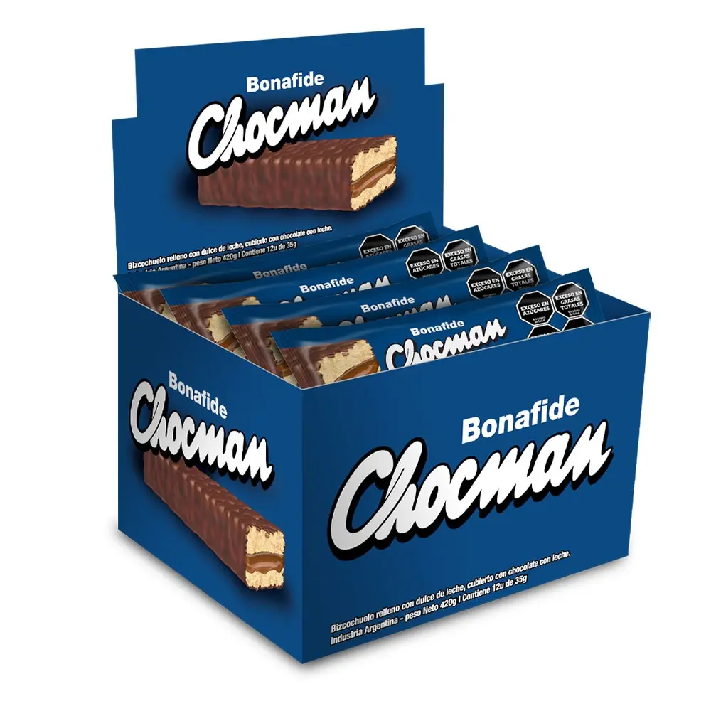 Chocolate Chocman Bonafide, 35g. caja de 18 unidades