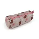 Cartuchera de tela  neopren de 1 cierre Capibara tipo tubo fondo Rosa