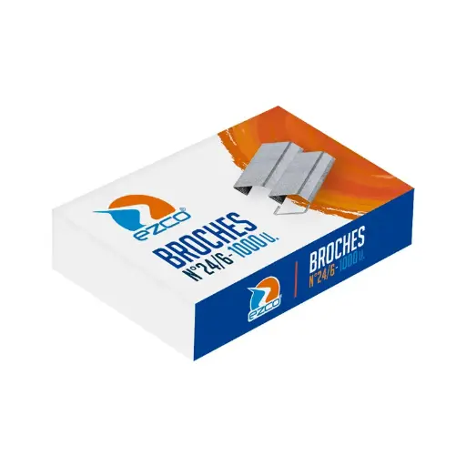 [EZCOBRO246] Broches Ezco N°24/6, caja de 1000 unidades