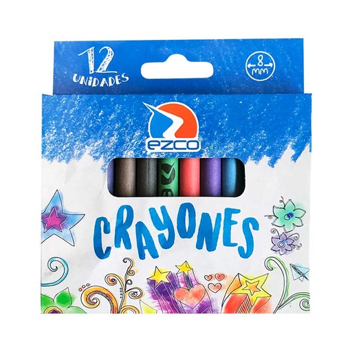 [EZCOCRAYX12] Crayones de cera Ezco de 12 colores