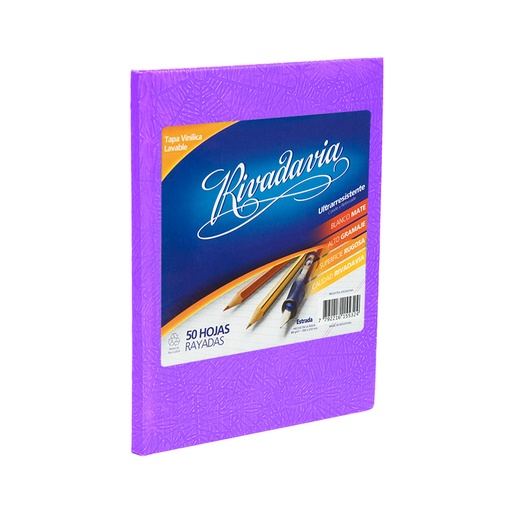 [RICTCLILA50R] Cuaderno Rivadavia Araña lila, 16x21cm. 50 hojas rayadas