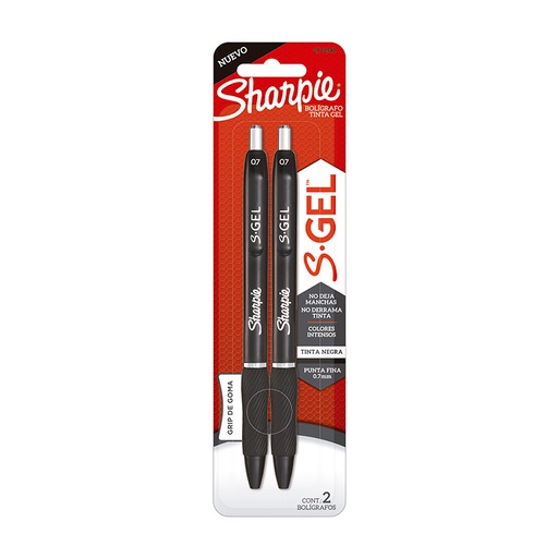 [SHARPIROL07NG] Roller Sharpie retráctil 0.7mm. negra, blister de 2 unidades