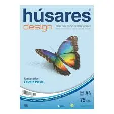 [HUSARESA4CEL75] Resma Húsares Design A4 75 Gs. 500 Hs. Celeste 7881