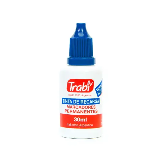 [TRABITINTASOLAZ] Tinta para Marcador al solvente azul Trabi, 30cc.