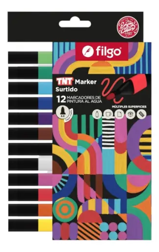 [FILGOPINTSURTX12] Marcador de Pintura al Agua 3.0mm Filgo Estuche x 12 Surtido